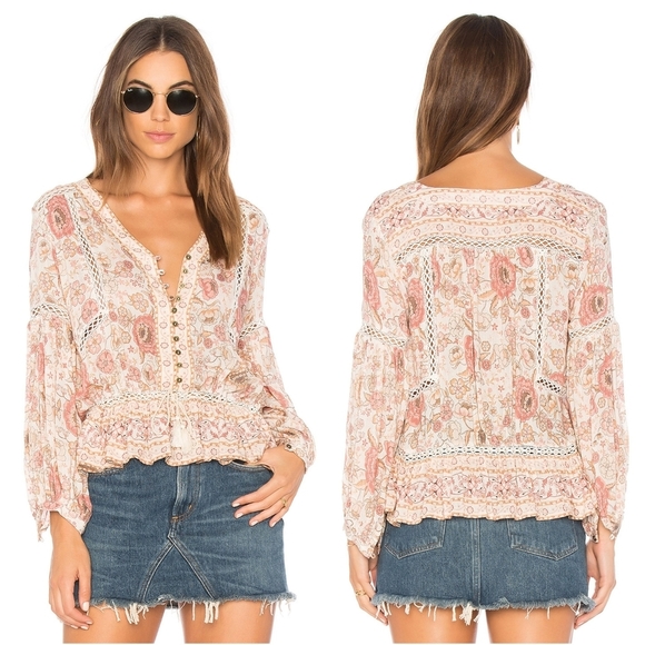 BNWT Spell designs zahara blouse rosewater pink S - Picture 1 of 8